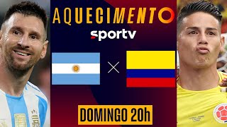 ARGENTINA X COLÔMBIA  AQUECIMENTO AO VIVO E COM IMAGENS  FINAL COPA AMÉRICA 2024  live  sportv [upl. by Conn]