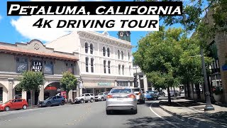 Petaluma California  4k Driving Tour  Dashcam [upl. by Justino]