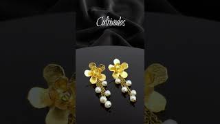 Cadena Aretes Perlas Reales Naturales Cultivadas joyas oro hechoamano aretes naturales [upl. by Algernon326]