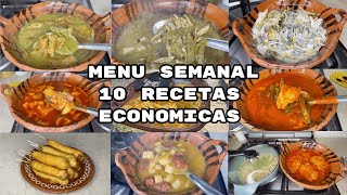 MENU SEMANAL CON 50 PESOS10 RECETASFABI CEA [upl. by Nalak994]