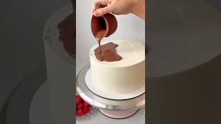 Whipped cream cake decoration with choco and berries cake short [upl. by Ttennej125]