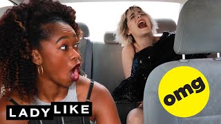 We Tried The Changing In Our Car Challenge • Ladylike [upl. by Gittle]