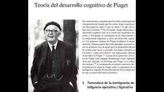 INTELIGENCIA OPERATIVA Y FIGURATIVA PIAGET Teoría del desarrollo cognitivo de Piaget [upl. by Adniral]