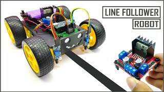 How To Make Arduino Line Follower Robot Using L298N Motor Driver [upl. by Fabiolas]