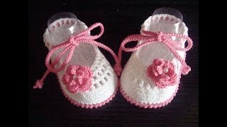 zapatitos de bebe a crochet 0 a 3 mesesBallet slippers [upl. by Jaymee70]