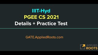 IIIT Hyd PGEE 2021 Details  Practice Test  Opportunities other than GATE CS [upl. by Vernen51]