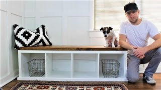 IKEA HACK  The Shiplapstyle Storage Bench [upl. by Aikemet]