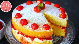 Victoria Sponge Cake Recipe  Бисквитный Tорт Виктория [upl. by Mcclenon]