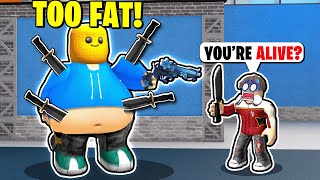 CHEATING With The BIGGEST AVATAR In Murder Mystery 2 Roblox [upl. by Atcele430]