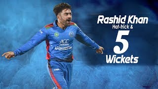 🔥Rashid Khans Amazing Hattrick amp five wicket haul 3rd T20 Afghanistan vs Ireland in India 2019 [upl. by Jany]