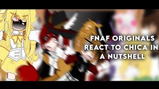 FNAF Originals react to every Chica in a nutshell  FNAF 1  Gacha Nox  peachyy [upl. by Ambrosane]