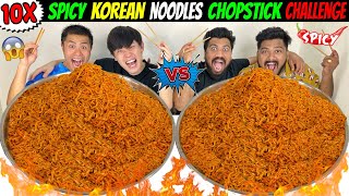 10X SPICY KOREAN NOODLES CHALLENGE with CHOPSTICKS😱 INDIA Vs JAPAN EATING COMPETITION🔥 Ep689 [upl. by Girovard]