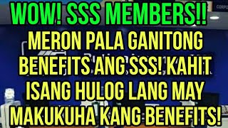 ALERT SSS MEMBERS OK ITO SSS MAGBIBIGAY NG CASH BENEFIT KAHIT ISANG CONTRIBUTION LANG ANG NAHULOG [upl. by Yhtac]