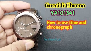 Gucci G Chrono YA101341 Setting the time and chronograph  TrendWatchLab [upl. by January]