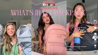 What’s in my backpack  Backpack tour TikTok compilation 💗🎒 [upl. by Ttej]