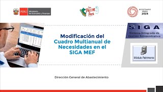 DGA Modificación del Cuadro Multianual de Necesidades en el SIGA MEF [upl. by Howie]