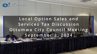 Local Option Sales and Services Tax Discussion from September 3 2024 City Council Meeting [upl. by Lekzehcey]