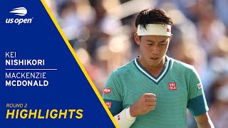 Kei Nishikori vs Mackenzie McDonald Highlights  2021 US Open Round 2 [upl. by Kehsihba]