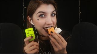 ASMR Halloween Themed Marshmallow Eating  Extremely Satisfying Mouth Sounds [upl. by Munn]