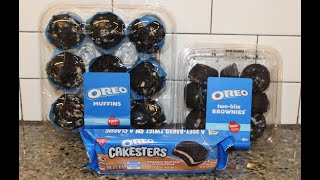 Two Bite Oreo Muffins Oreo Brownies and Nabisco Oreo Cakesters Peanut Butter Review [upl. by Yrtsed304]