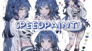 🫐 Redesigning my persona ✧ Character sheet【Procreate Speedpaint】 [upl. by Anaeerb]