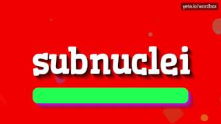 SUBNUCLEI  HOW TO PRONOUNCE IT [upl. by Dduj555]