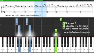 Hamdard Ek Villain Easy to Advanced FREE Piano Tutorial  Music Sheet  MIDI [upl. by Ranilopa]