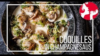 Coquilles in champagnesaus  OhMyFoodness [upl. by Evania]