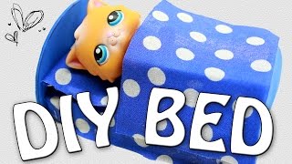 Miniature Bed Tutorial  DIY for LPS and Dolls [upl. by Etnoek]