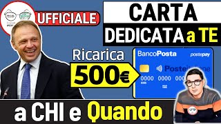 NUOVA CARTA DEDICATA A TE 2024 ECCO QUANDO LA PROSSIMA RICARICA 500€ BONUS SPESA SOCIAL CARD GIUGNO [upl. by Yelwar738]