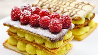 Raspberry Millfeuille  How to do it  Tutorial [upl. by Nwahsaj]