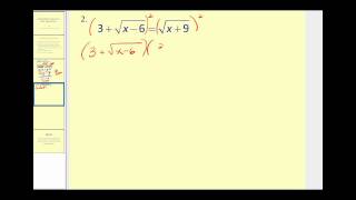 Solving Radical Equations part 2 of 2 [upl. by Chadburn]