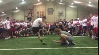 Evan McPherson 54 yards to win the field goal competition at Alabama [upl. by Noyerb150]