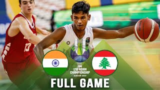 India v Lebanon  Full Basketball Game  FIBA U16 Asian Championship 2023 [upl. by Judah595]