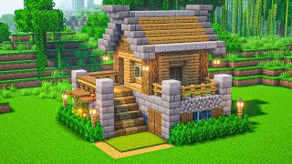 Minecraft How To Build a Survival Wooden House  Tutorial [upl. by Osnofedli]