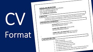 CV Format for Job  CV Format in Ms Word  CV format for freshers [upl. by Pitarys354]