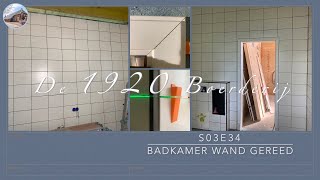 Project Boerderij S03E34  Badkamer wand gereed [upl. by Irah]