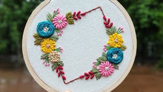 Hand Embroidery  Floral Hoop Art Embroidery Design for Beginners ❤️ Embroidery flowers  Gossamer [upl. by Meyeroff]