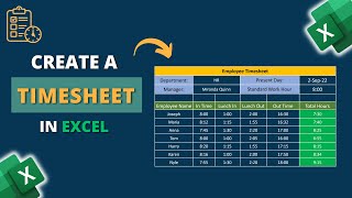 Make a Simple Timesheet Template in Excel [upl. by Robb]