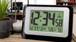 🕧🌡️📚⏰Manual La Crosse Technology Atomic Digital Wall Clock with Indoor Temperature Model W88631 [upl. by Introc853]