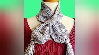 Bow Tie Scarf for Knitting Machinesfree pattern [upl. by Ronaele]