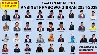 PREDIKSI CALON MENTERI KABINET PRABOWOGIBRANprabowo [upl. by Nena487]