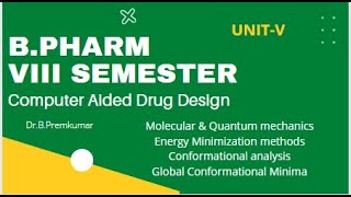 Computer Aided Drug Design  BPharm VIII Sem  Unit V [upl. by Silverts381]