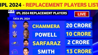 IPL 2024  IPL 2024 Replacement Players List  Dushmantha Chameera IPL 2024  Shamar Joseph IPL [upl. by Enelahs318]