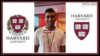 Best Advise to get into HARVARD University  Student Review  Pratik Joshi [upl. by Androw]