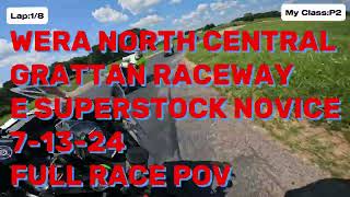 WERA  GRATTAN RacewayE Superstock NoviceNinja 300 Race Winner POV7132024 [upl. by Noruq781]