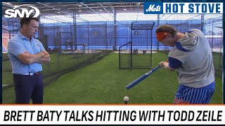 Mets 3B Brett Baty explains his stronger top hand fix at the plate to SNYs Todd Zeile  SNY [upl. by Nomsed]