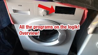 Logik L612WM16 washing machine  programs overview [upl. by Fanya]