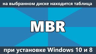 На выбранном диске находится таблица MBR разделов при установке Windows 10 и 8 [upl. by Yht144]