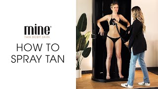 How to Spray Tan with MineTan Professional  Spray Tan Booth Kit Tutorial [upl. by Anivid]